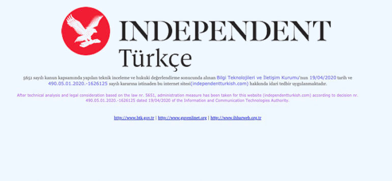 Suudi sermayeli Independent’ın Türkiye sitesine erişim engeli