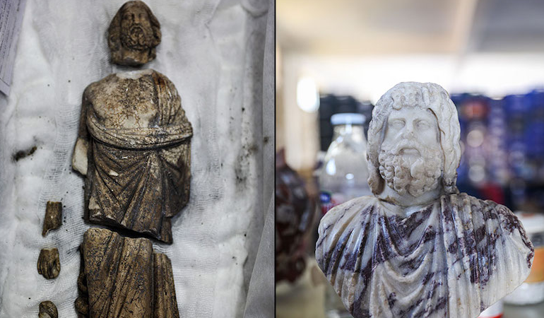 Kibyra Antik Kenti’nde tanrı heykelleri keşfedildi