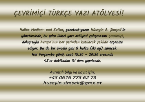 ÇEVRİMİÇİ TÜRKÇE YAZI ATÖLYESİ