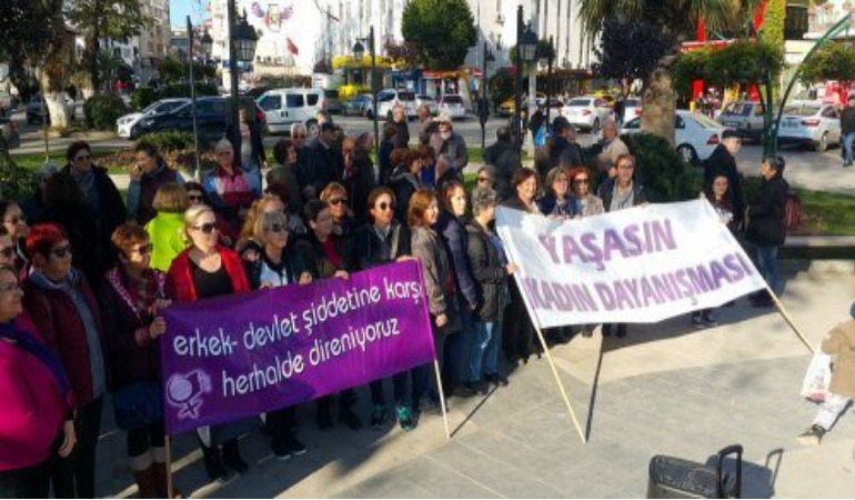 Sinoptan Kadına Karşı Şiddete yönelik anma gününden videolu yanit